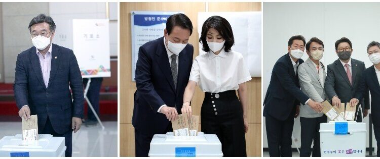 사전투표 첫날 10.18%…여야 지도부 경합지서 ‘줄투표’