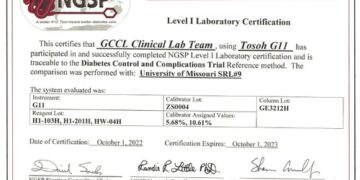 지씨씨엘 혈당 측정 국제표준 NGSP 레벨 1 인증