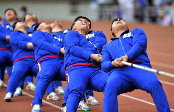 [포토] 북한 전국 도대항 군중체육대회