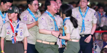 [포토] 세계스카우트잼버리 개영식 참석한 윤 대통령 부부