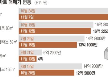 31주 만에 꺾인 강남 집값… 조정 국면 온다