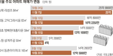 31주 만에 꺾인 강남 집값… 조정 국면 온다