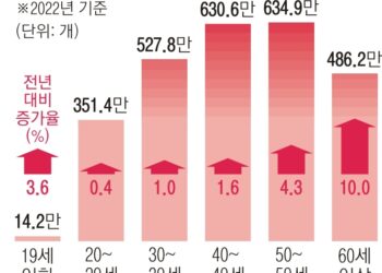 ‘50대 > 40대’ 일자리 규모 첫 역전… 늙어가는 노동시장