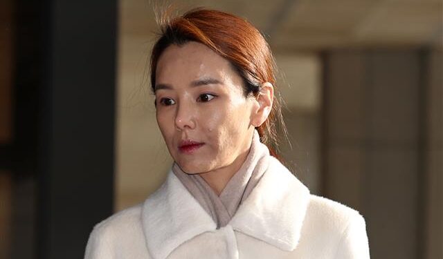 [포토] ‘이정섭 비위 의혹’ 제보, 강미정 아나운서 검찰 출석