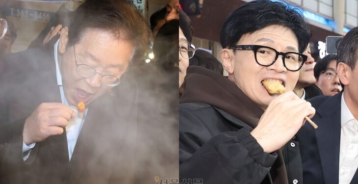 한동훈-이재명, 양자 대결 ‘동률’…내일 투표 땐 국힘 33%, 민주 35%