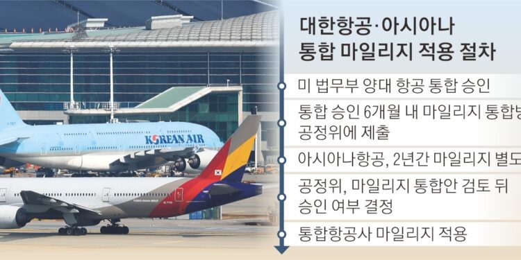 메가 항공사 ‘마일리지 통합’… 2년간 따로 적립될 듯