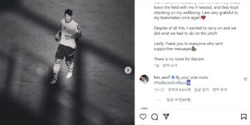 손흥민, 인종차별당한 황희찬에게 “난 네 곁에 있어”