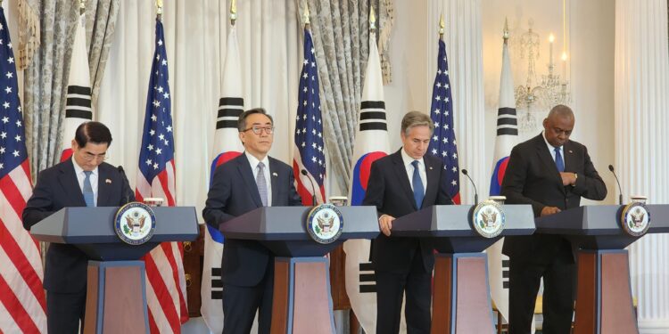 한미 외교·국방장관 “북러 군사 협력 심화, 가장 강력한 언어로 규탄”