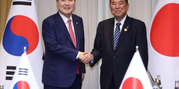 尹 “한일 긴밀 공조 중요” 이시바 “일한 협력 강화”