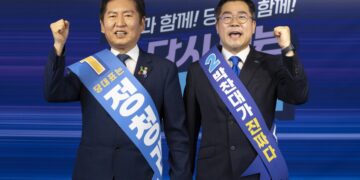 정청래, 민주 당대표 첫 충청 경선서 62.77%로 승리…박찬대 37.23%