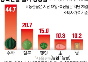 ‘서울 면적 절반’ 농경지 피해… 밥상 물가 후폭풍 우려