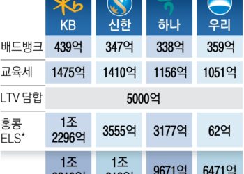 “교육세 2배”… 금융권 망연자실, 4대 지주 실적 4.6조 타격 위기