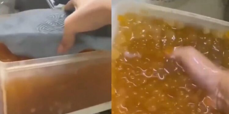 슬리퍼 벗더니 밀크티 재료통에 ‘푹’…첫 출근 40분 만에 벌어진 일