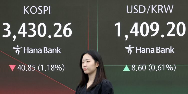 외국인·기관 순매도에…코스피 장중 3400선 붕괴