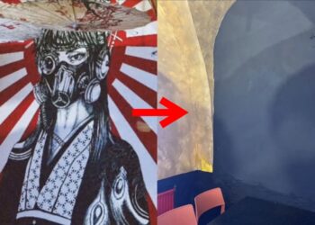 “엉터리 한식당” 욕먹더니…페인트로 욱일기 ‘싹’ 덮어버린 근황