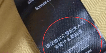 “이 옷은 사랑하는 여자에게 맡기세요”…남성복 세탁 라벨에 ‘황당’ 문구