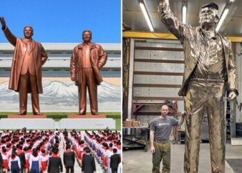 “평양인가?” 7m ‘주먹불끈 트럼프’ 동상 세운다…묻지마 추앙, 떼돈 안겨다줄까