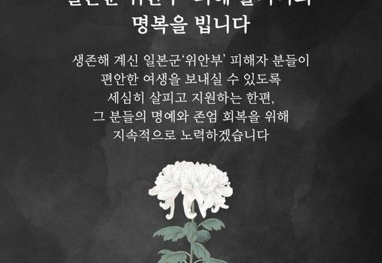 일본군 ‘위안부’ 생존 피해자 이제 5명…할머니 한 분 별세